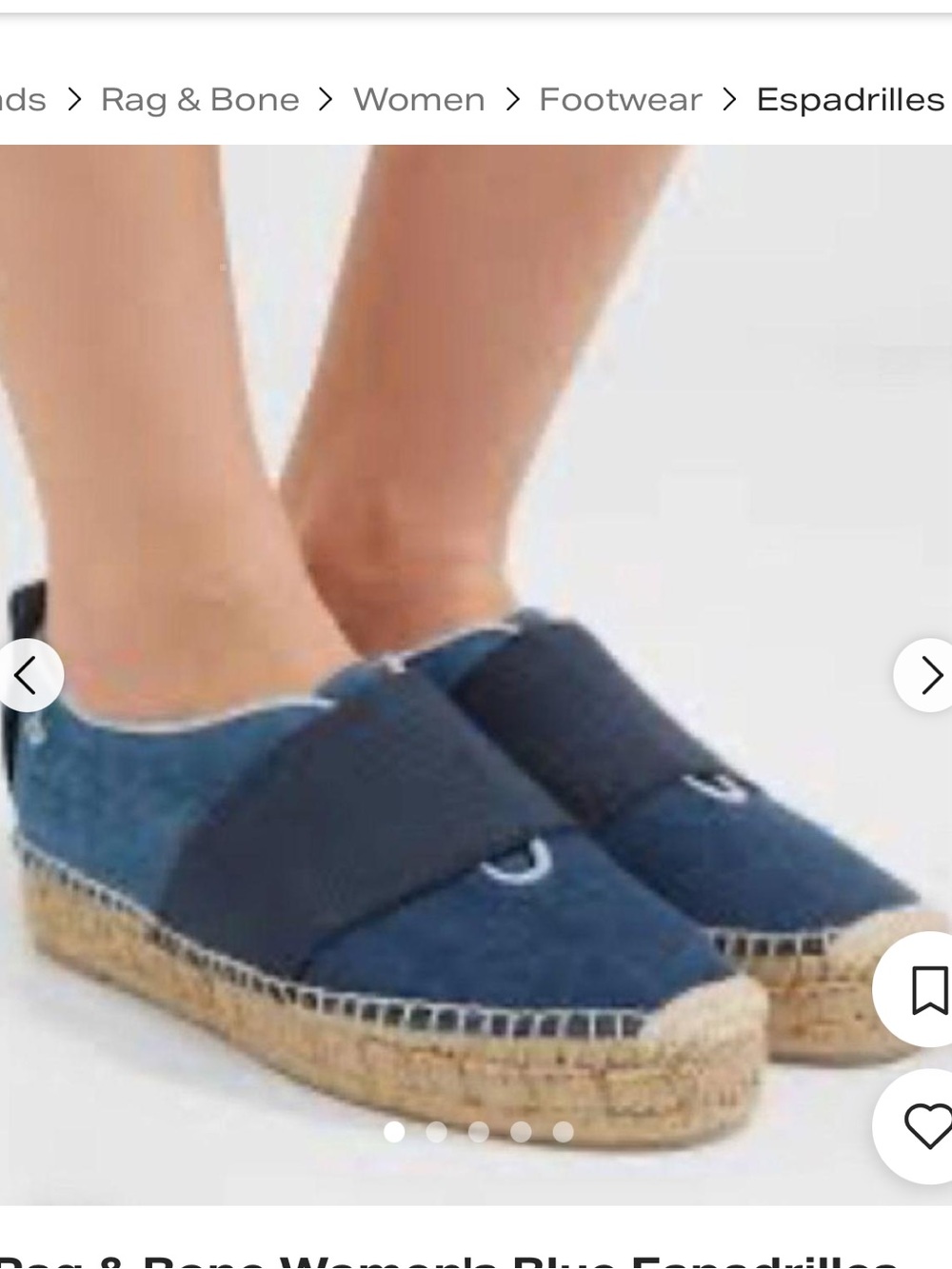 rag & bone Blue Denim Espadrille Slip-Ons with Elastic Strap